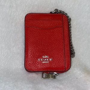Coach SV Bright Poppy color card case/mini wallet BRAND NEW / Great gift